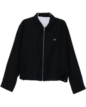Loewe Contrast-Stitch Zip-Up Jacket - Black
