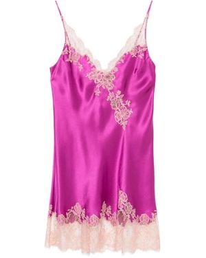 Carine Gilson Calais-Caudry Lace Nightdress - Pink