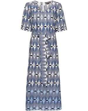 Lorena Antoniazzi Geometric-Print Midi Dress - Blue