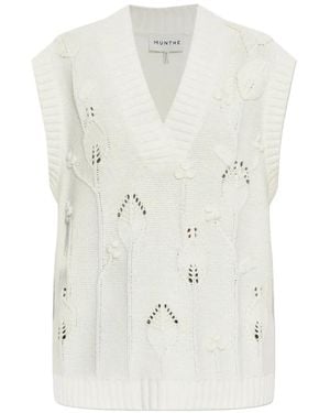 Munthe Baburi V-Neck Knitted Vest - White