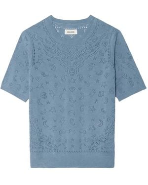Zadig & Voltaire Cut-Out Crew-Neck Knitwear - Blue