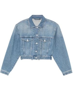JULIE KEGELS Cropped Denim Jacket - Blue