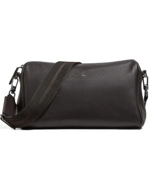ZEGNA レザーショルダーバッグ - ブラック