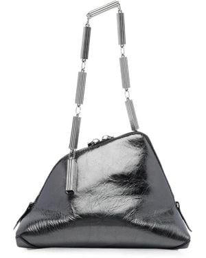 The Attico La Scala Leather Shoulder Bag - Black