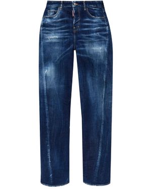 DSquared² D2 Twisted Distressed Jeans - Blue
