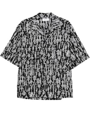 McQueen Overhemd Met Kristallen En Korte Mouwen - Zwart