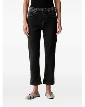 Pinko Love Birds-Embroidered Jeans - Black