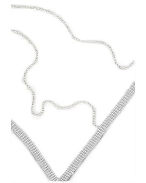 Patrizia Pepe Crystal-Embellished Necklace - White
