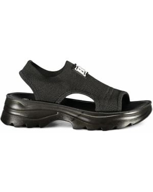 Laura Biagiotti Logo-Patch Sandals - Black