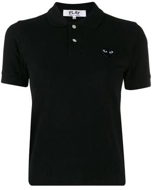 COMME DES GARÇONS PLAY Embroidered Heart Polo Shirt - Black