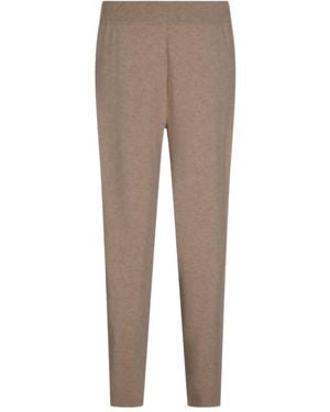 Malo Elastic-waistband Cashmere Straight-leg Trousers - グレー