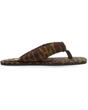 The Attico Indie Zebra-Print Flip Flops - Brown