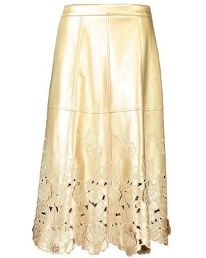 CHRISTY LYNN Bobbi Laser-Cut Midi Skirt - White