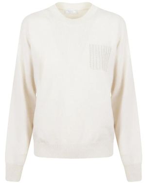 Peserico Bead-Embellished Jumper - White