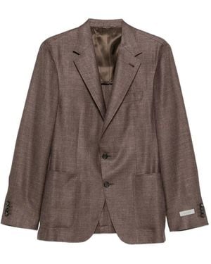 Canali Kei Notched-Lapel Blazer - Brown