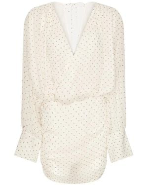 ROTATE BIRGER CHRISTENSEN Vestido corto con cuello en V - Blanco
