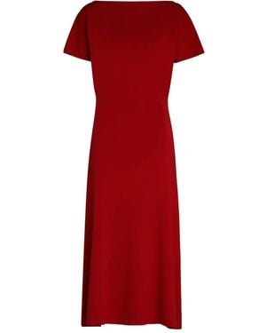 P.A.R.O.S.H. Short-Sleeve Midi Dress - Red