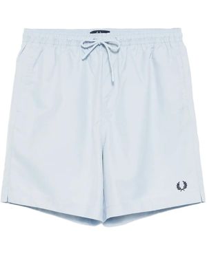 Fred Perry Pantalones vaqueros cortos con cinturilla elástica - Azul