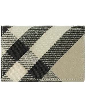 Burberry Check-Pattern Cardholder - Grey