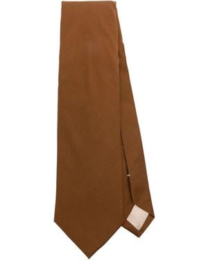Patrizia Pepe Pointed Twill Tie - Brown