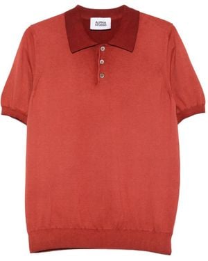 Alpha Studio Button Polo Shirt - Red
