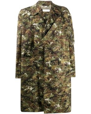 Random Identities Camouflage-Print Single-Breasted Coat - Green