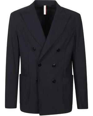 Pmds Double-Breasted Patch-Pocket Blazer - Blue