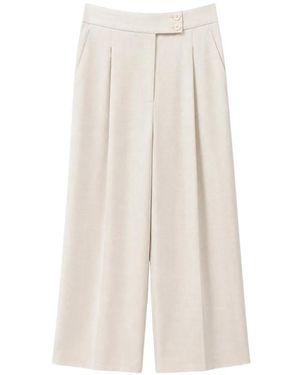 Eleventy Pleated Wide-Leg Pants - White