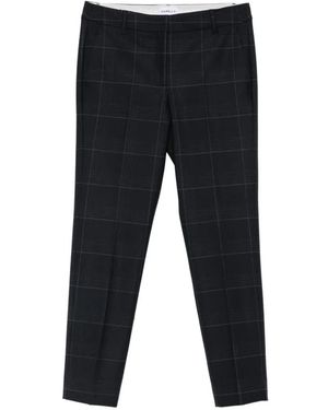 Marella Pantalones Slim A Cuadros - Negro