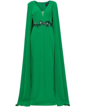 Marchesa Abendkleid Mit Blumigen Applikationen - Grün