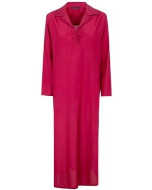 Laura Urbinati Kleid mit Kragen - Rot