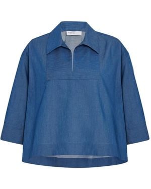 Rosetta Getty Blusa de tejido cambray - Azul