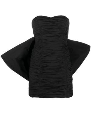 ROTATE BIRGER CHRISTENSEN Bow-detail Pleated Minidress - Black