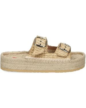 Love Moschino Double-Buckle Espadrilles - Metallic