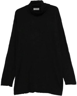 Yohji Yamamoto Langärmeliger Rollkragenpullover - Schwarz