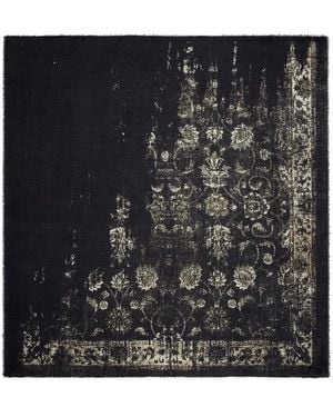 Faliero Sarti Rug-Pattern Fringed Scarf - Black