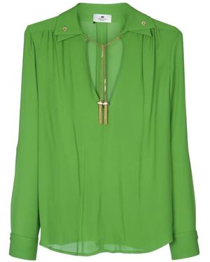 Elisabetta Franchi Double-Collar Shirt - Green