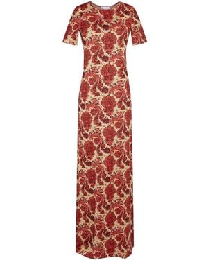 Rabanne Paisley-Print Maxi Dress - Red