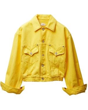 Versace Oversized Denim Jacket - Yellow