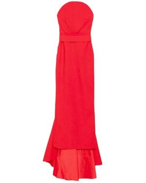 Solace London Citra Belted Fishtail Maxi Dress - Red