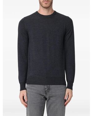 Brooksfield Crew-Neck Wool Sweater - Blue