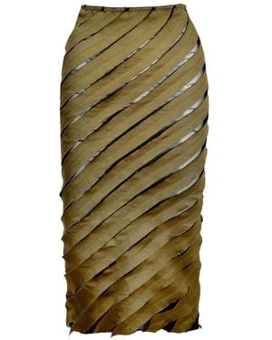Ioana Ciolacu Spiral Panelled Midi Skirt - Green