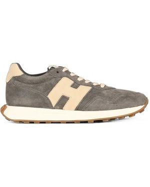 Hogan Logo-Patch Panelled Sneakers - White