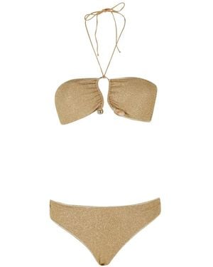 Oséree Metallic-Effect Charm-Detail Bikini - White