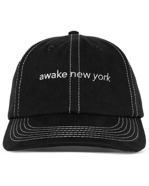 AWAKE NY Logo-Embroidered Baseball Cap - Black