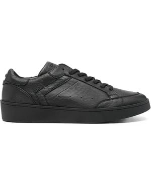 Canali Lace-Up Leather Trainers - Black
