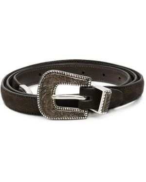 Eraldo Buckle-Fastening Leather Belt - Black