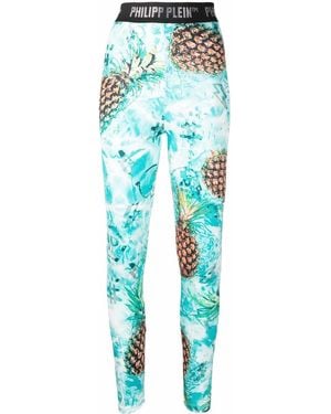 Philipp Plein Pineapple Skied Leggings - Blue