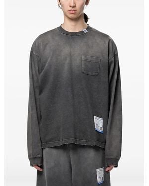 Maison Mihara Yasuhiro T-Shirt A Maniche Lunghe Con Effetto Vissuto - Grigio