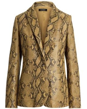 Ralph Lauren Python-Embossed Lambskin Blazer - Green